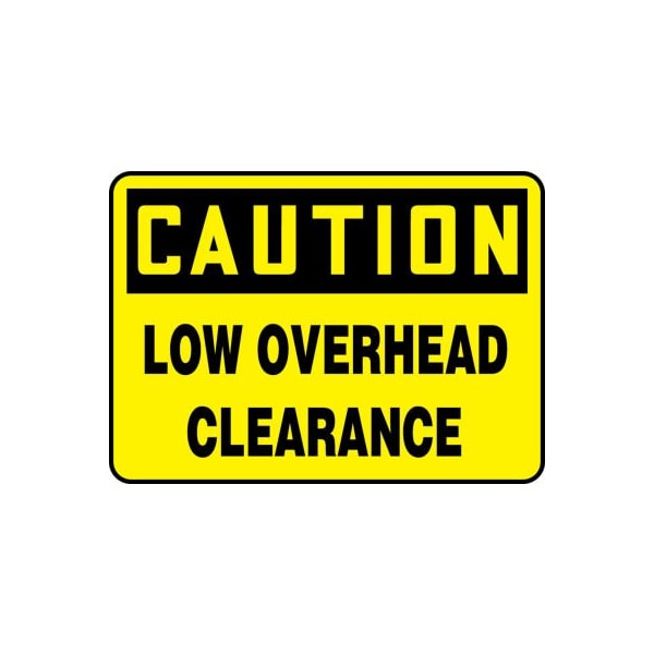 Accuform Accuform Caution Sign, Low Overhead Clearance, 10inW x 7inH, Plastic MEQM617VP - main